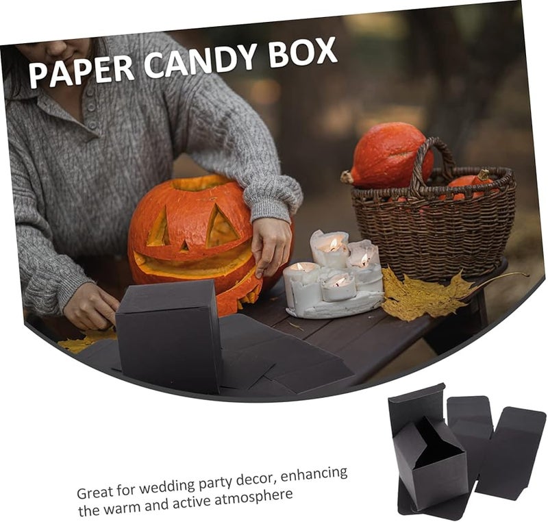 FOMIYES 20Pcs Black Favor Boxes for Wedding Party Candy Cookies Packaging - Image 5
